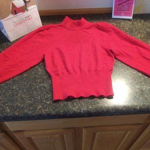 Express red puff sleeve sweater
